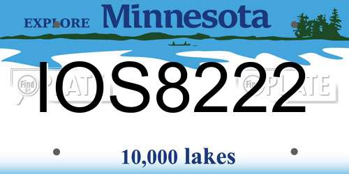 IOS8222 Minnesota License Plate