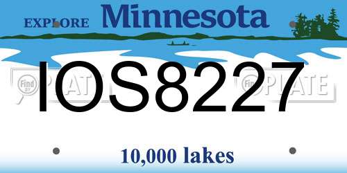 IOS8227 Minnesota License Plate