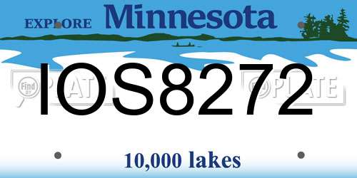 IOS8272 Minnesota License Plate