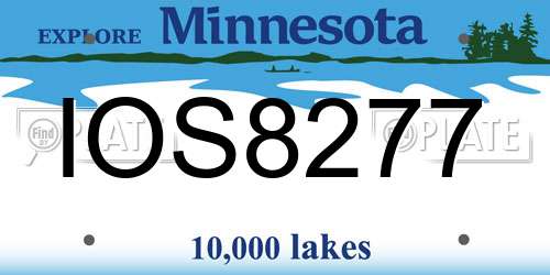 IOS8277 Minnesota License Plate
