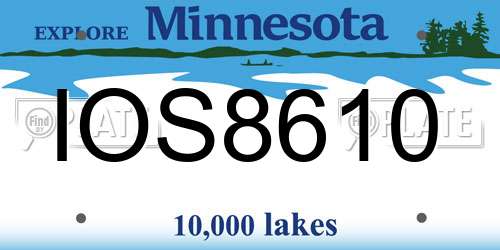 IOS8610 Minnesota License Plate