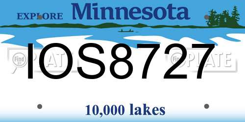 IOS8727 Minnesota License Plate