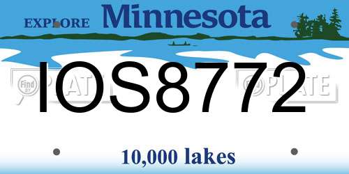 IOS8772 Minnesota License Plate