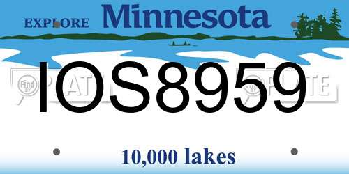 IOS8959 Minnesota License Plate