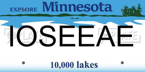 IOSEEAE Minnesota License Plate
