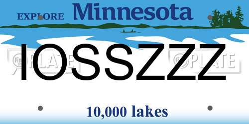 IOSSZZZ Minnesota License Plate