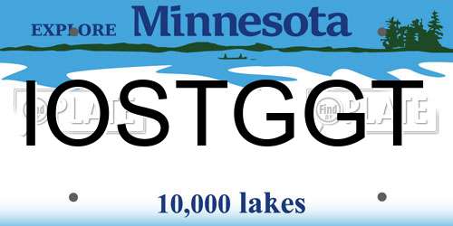 IOSTGGT Minnesota License Plate