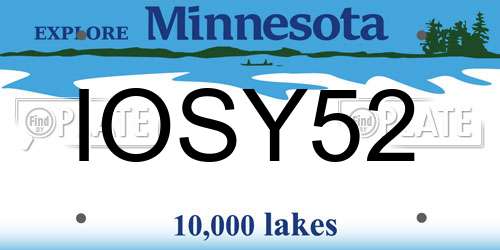 IOSY52 Minnesota License Plate