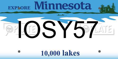 IOSY57 Minnesota License Plate