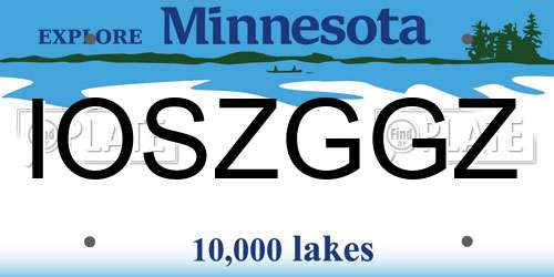 IOSZGGZ Minnesota License Plate