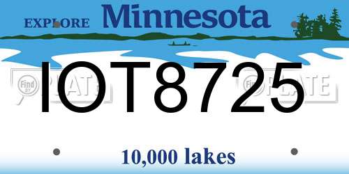 IOT8725 Minnesota License Plate