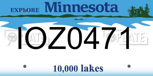 IOZ0471 Minnesota License Plate