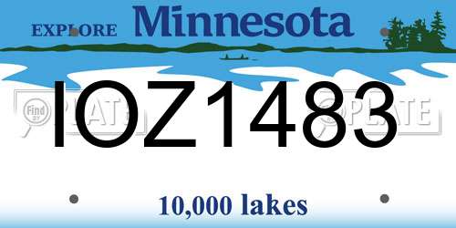IOZ1483 Minnesota License Plate