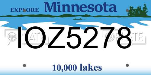 IOZ5278 Minnesota License Plate