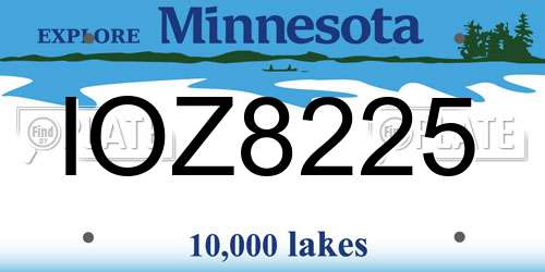 IOZ8225 Minnesota License Plate