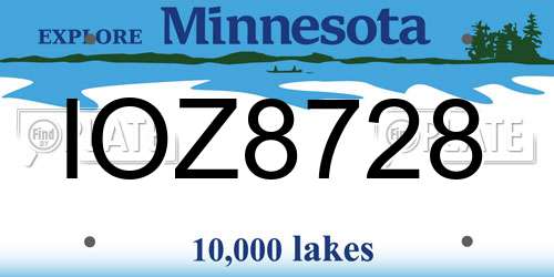 IOZ8728 Minnesota License Plate