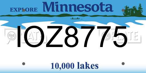 IOZ8775 Minnesota License Plate