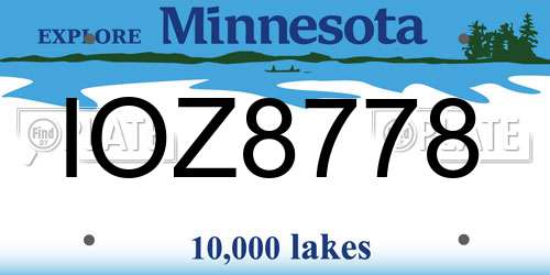 IOZ8778 Minnesota License Plate
