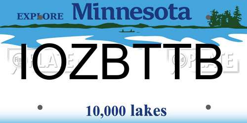 IOZBTTB Minnesota License Plate