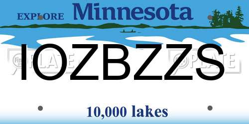 IOZBZZS Minnesota License Plate