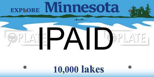 IPAID Minnesota License Plate