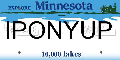 IPONYUP Minnesota License Plate