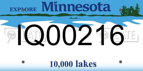 IQ00216 Minnesota License Plate