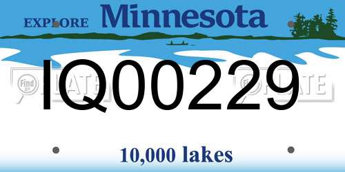 IQ00229 Minnesota License Plate