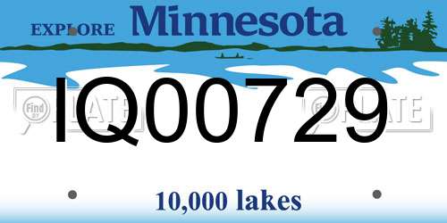 IQ00729 Minnesota License Plate