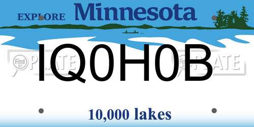 IQ0H0B Minnesota License Plate