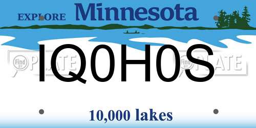 IQ0H0S Minnesota License Plate