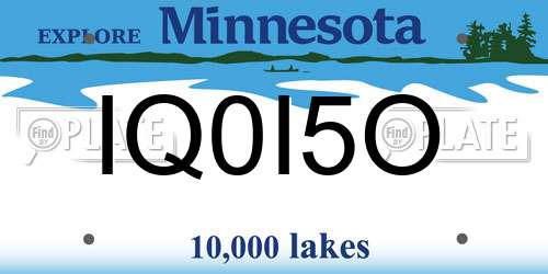 IQ0I5O Minnesota License Plate