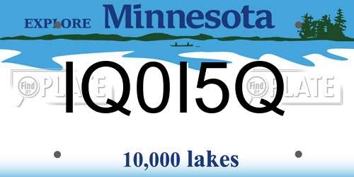 IQ0I5Q Minnesota License Plate