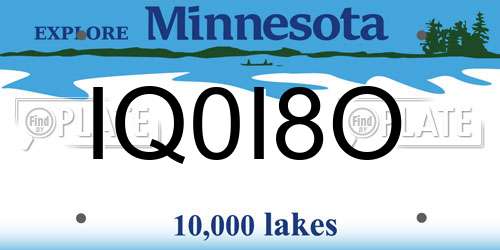 IQ0I8O Minnesota License Plate