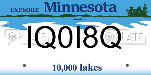 IQ0I8Q Minnesota License Plate