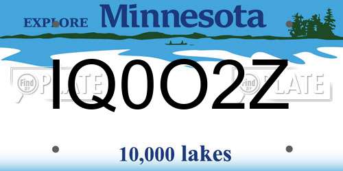 IQ0O2Z Minnesota License Plate