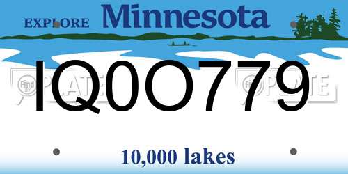 IQ0O779 Minnesota License Plate