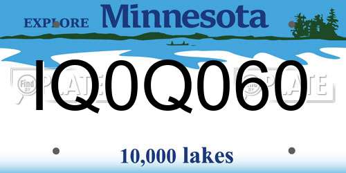 IQ0Q060 Minnesota License Plate