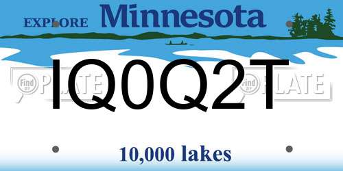 IQ0Q2T Minnesota License Plate
