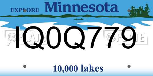 IQ0Q779 Minnesota License Plate
