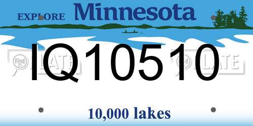IQ10510 Minnesota License Plate