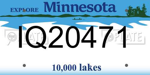 IQ20471 Minnesota License Plate
