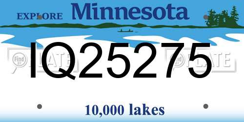 IQ25275 Minnesota License Plate