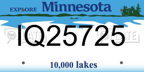 IQ25725 Minnesota License Plate