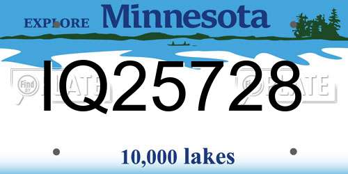 IQ25728 Minnesota License Plate