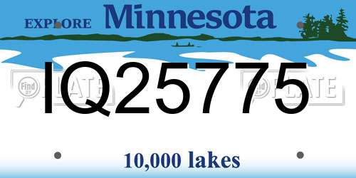 IQ25775 Minnesota License Plate