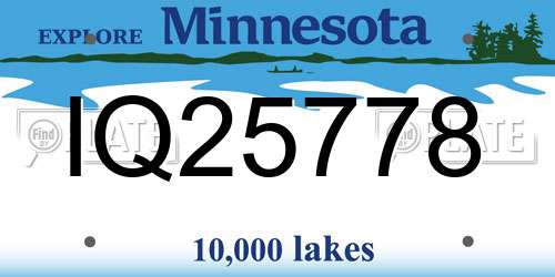 IQ25778 Minnesota License Plate