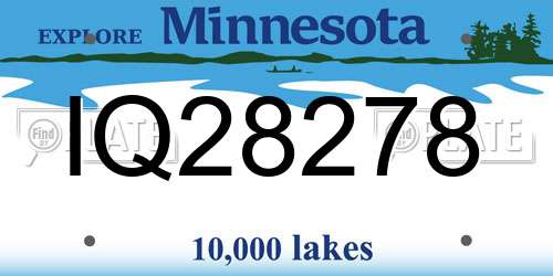 IQ28278 Minnesota License Plate