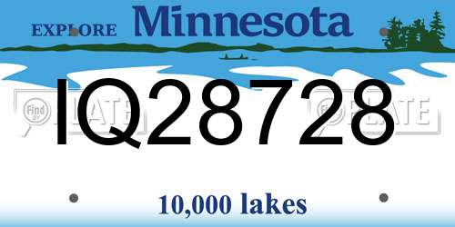 IQ28728 Minnesota License Plate