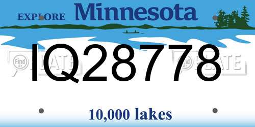 IQ28778 Minnesota License Plate